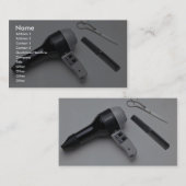 Haardroger met schaar en kam visitekaartje (Voorkant / Achterkant)