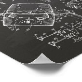 Haardroger Systeem 1960 Patent Art Chalkboard Poster (Hoek)