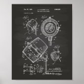 Haardroger Systeem 1960 Patent Art Chalkboard Poster (Voorkant)
