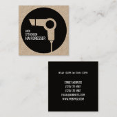 Haardroger teken kappers stijl kraft vierkante visitekaartje (Voorkant / Achterkant)