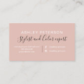 haarelegante typografie marmer roos goud glitter visitekaartje (Achterkant)