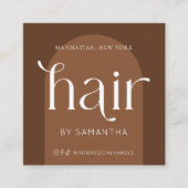 Haarextensies Aftercare Modern Boho Terracotta Vierkante Visitekaartje (Voorkant)