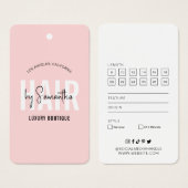 Haarextensies Boutique Modern Hang Label Roze Visitekaartje (Voorkant /achterkant)