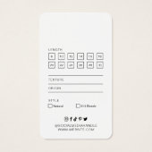 Haarextensies Boutique Modern Hang Label Roze Visitekaartje (Achterkant)