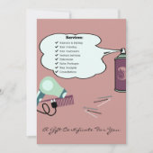 Haargereedschap Roze Salon Cadeaubon Platte Kaart (Voorkant)