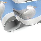 Haargull op een blauwe kajuit cadeaupapier (Rol Hoek)