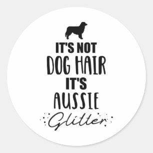 Haarhaar van de Australische herder Aussie glitter Ronde Sticker