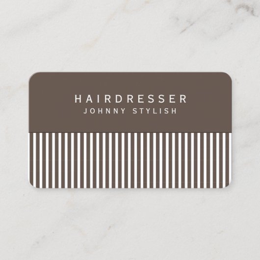 Haarkam inspireerde uiterlijk in visitekaartje (Voorkant)