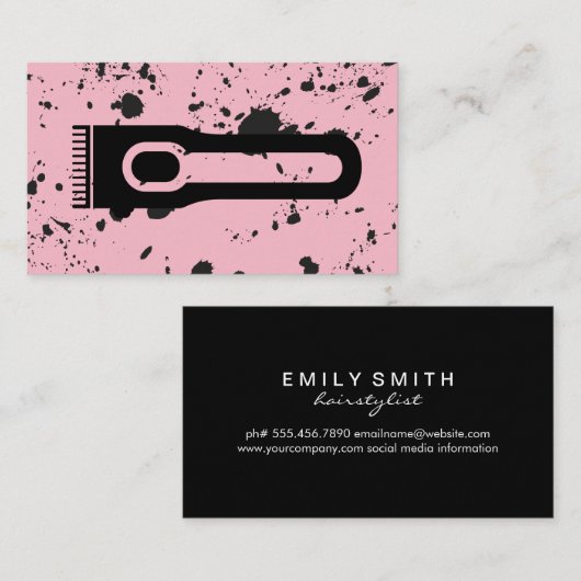 Haarkappers Logo | Spat Ink Visitekaartje (Voorkant / Achterkant)