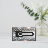 Haarklemmen | Barber Pattern | Metaalgrens Visitekaartje (Staand voorkant)