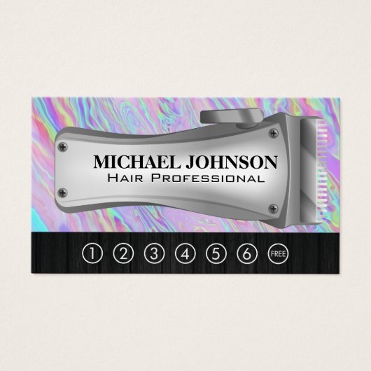 Haarklemmen | Punch Kaart | Iridescent (Voorkant)