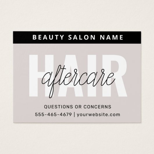 Haarkleurstof Aftercare Visitekaartje (Voorkant)