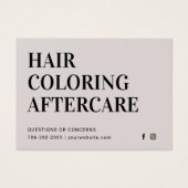Haarkleurstof Aftercare Visitekaartje (Voorkant)