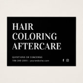 Haarkleurstof Aftercare Visitekaartje (Voorkant)