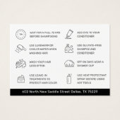 Haarkleurstof Aftercare Visitekaartje (Achterkant)