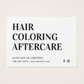 Haarkleurstof Aftercare Visitekaartje (Voorkant)
