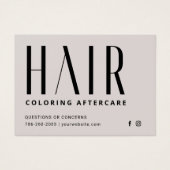 Haarkleurstof Aftercare Visitekaartje (Voorkant)