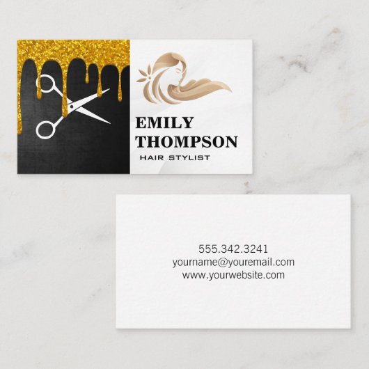 Haarkleurstof en schaar | Hair Stylist Visitekaartje (Voorkant / Achterkant)