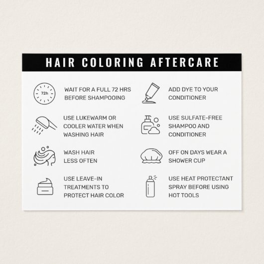 Haarkleurstof Moderne haarkleurstof Aftercare Kaar Visitekaartje (Achterkant)