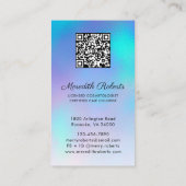 Haarkleurstof Stylist Opal Blue QR Code Monogram Visitekaartje (Achterkant)
