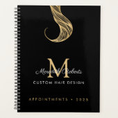 Haarkleurstof Stylist Salon Goud Zwart Monogram Planner (Voorkant)