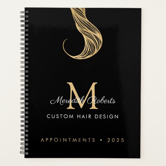 Haarkleurstof Stylist Salon Goud Zwart Monogram Planner (Voorkant)