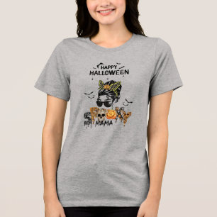 Haarknot Gelukkig Halloween Griezelige Mama Tri-Blend Shirt