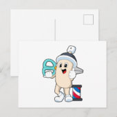 Haarlak als kapper met schaar briefkaart (Voorkant / Achterkant)