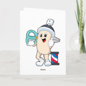 Haarlak als kapper met schaar kaart (Achterkant)