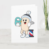 Haarlak als kapper met schaar kaart (Voorkant)