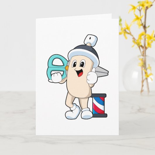 Haarlak als kapper met schaar kaart (Gele Bloem)