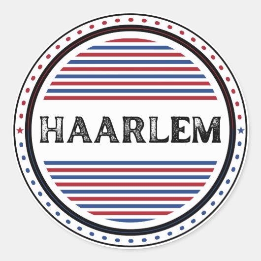 Haarlem City Pride Embleem – Nederlandse identitei Ronde Sticker (Voorkant)