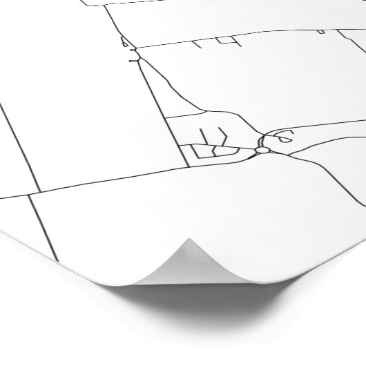 Haarlem, Nederland (zwart op wit) Poster (Hoek)