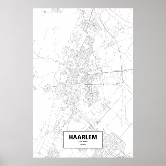 Haarlem, Nederland (zwart op wit) Poster (Voorkant)