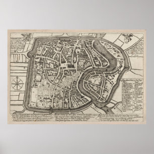 Haarlem Netherlands Map (1578) Poster
