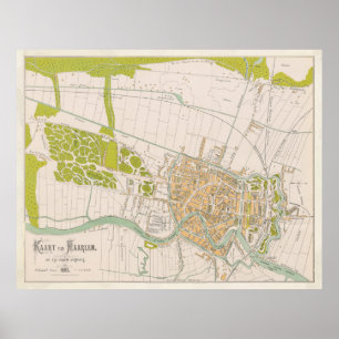 Haarlem Netherlands Map (1874) Poster