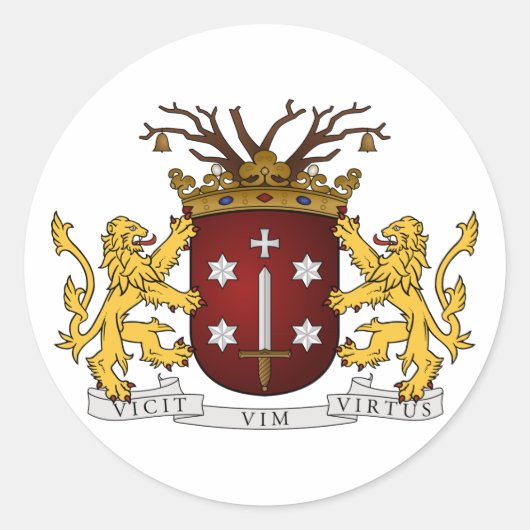 Haarlem wapen, Nederland Ronde Sticker (Voorkant)