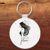 Haarlengte Check Groeikaart Vrouwen _1 Sleutelhanger (Voorkant)