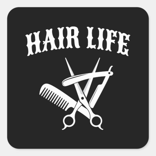 Haarleven - Kapper Vierkante Sticker (Voorkant)