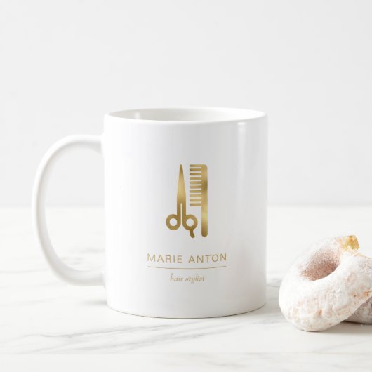 Haarlijst Chic Gold Scissors Comb. Koffiemok (Met donut)