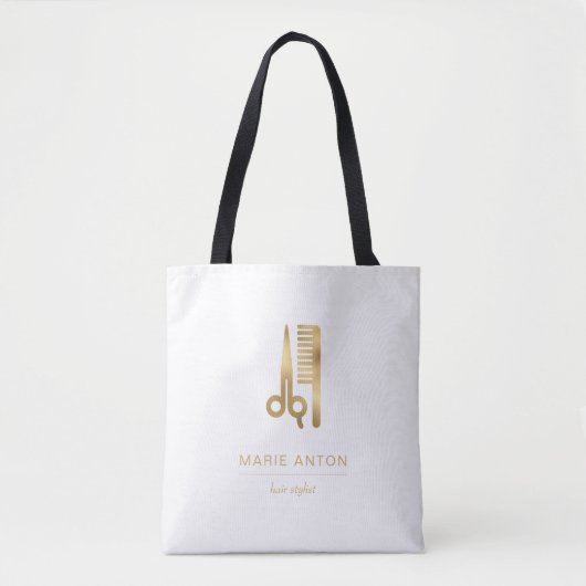 Haarlijst Chic Gold Scissors Comb. Tote Bag (Voorkant)