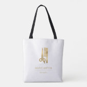 Haarlijst Chic Gold Scissors Comb. Tote Bag (Achterkant)