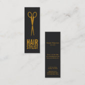 Haarlijst - Goudschaar met grijze achtergrond Mini Visitekaartje (Voorkant / Achterkant)