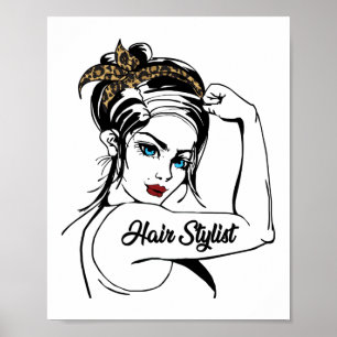 Haarlijst Rosie de riveter leopard Cheetah Poster
