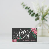 haarlijst voor zwenken en roze rozen visitekaartje (Staand voorkant)
