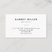 haarlijst voor zwenken en roze rozen visitekaartje (Achterkant)