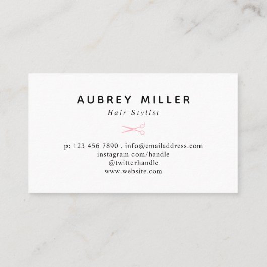  haarlijst voor zwenken en roze rozen visitekaartje (Achterkant)