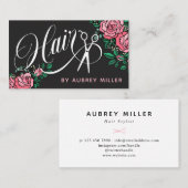 haarlijst voor zwenken en roze rozen visitekaartje (Voorkant / Achterkant)
