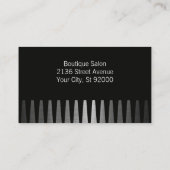 Haarlogo | Kam | Metaalachtige achtergrond Visitekaartje (Achterkant)