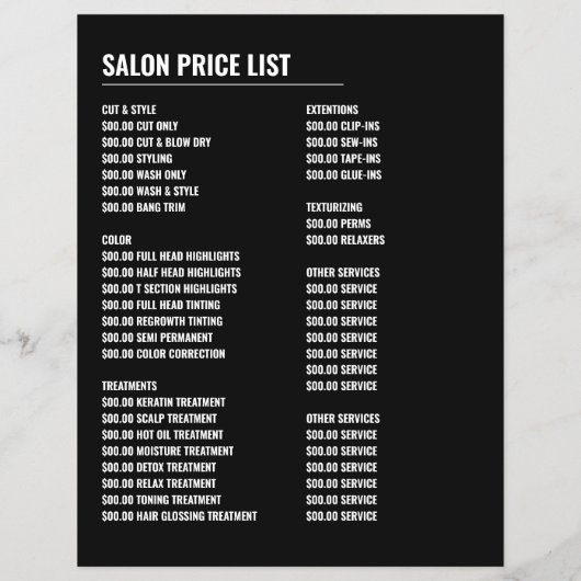 Haarlogo, Kapper, Salonadvertentie Flyer (Achterkant)